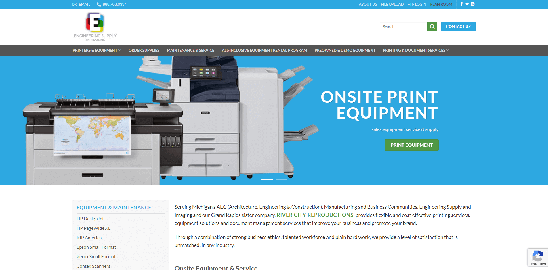 custom printer website design